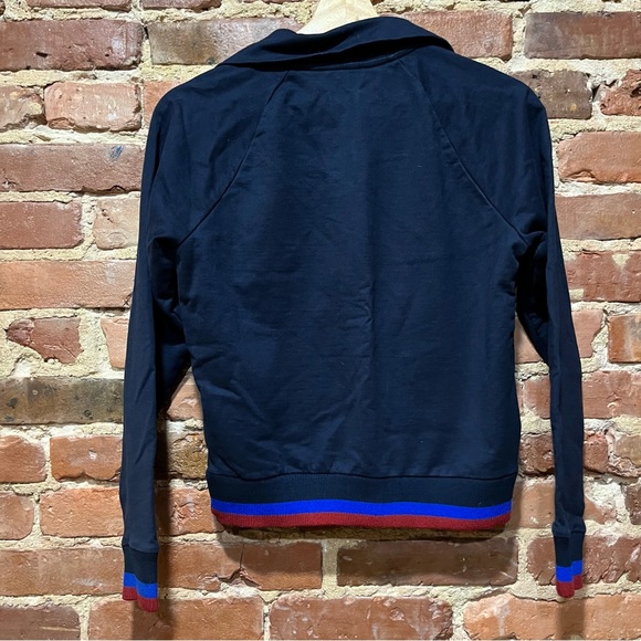 J. Crew Women’s Half-zip Jacket in Sport Stripe Blue G9302 Size XS - Picture 3 of 6